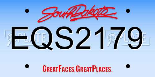 EQS2179 South Dakota License Plate