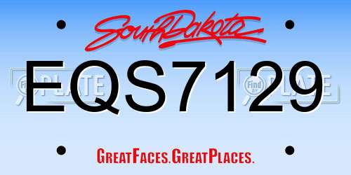 EQS7129 South Dakota License Plate