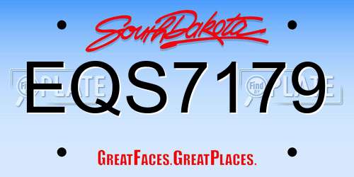 EQS7179 South Dakota License Plate