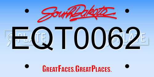 EQT0062 South Dakota License Plate