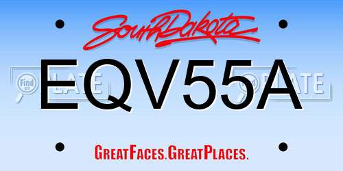 EQV55A South Dakota License Plate