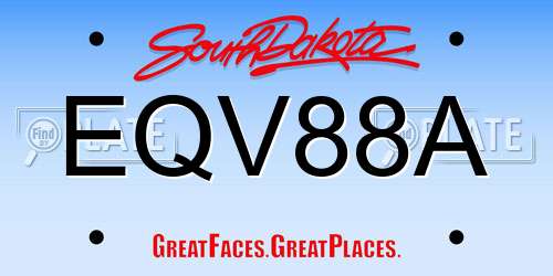 EQV88A South Dakota License Plate