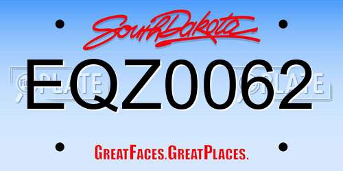EQZ0062 South Dakota License Plate