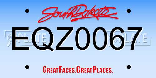 EQZ0067 South Dakota License Plate