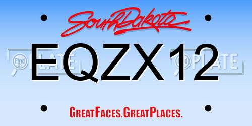 EQZX12 South Dakota License Plate