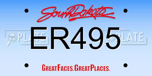 ER495 South Dakota License Plate