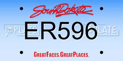 ER596 South Dakota License Plate