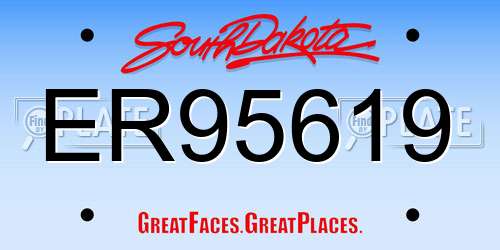 ER95619 South Dakota License Plate