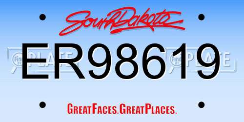 ER98619 South Dakota License Plate
