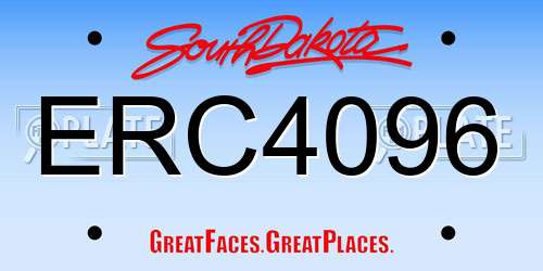 ERC4096 South Dakota License Plate