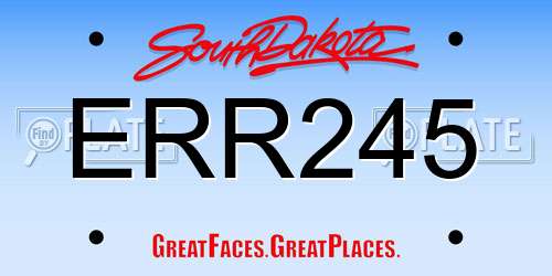ERR245 South Dakota License Plate