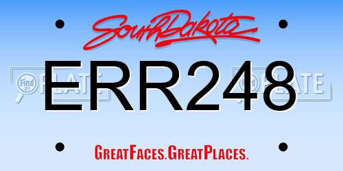 ERR248 South Dakota License Plate