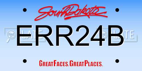 ERR24B South Dakota License Plate