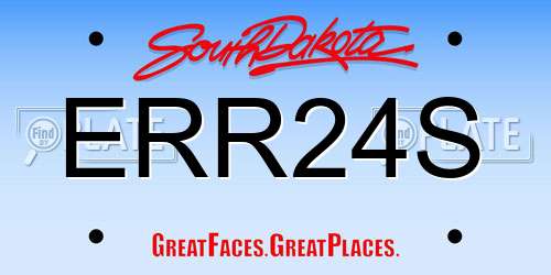 ERR24S South Dakota License Plate