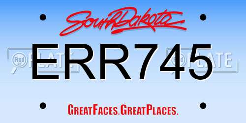 ERR745 South Dakota License Plate