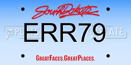 ERR79 South Dakota License Plate