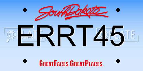 ERRT45 South Dakota License Plate