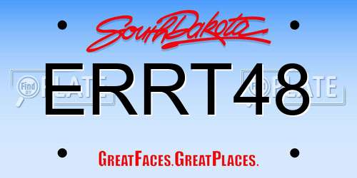 ERRT48 South Dakota License Plate