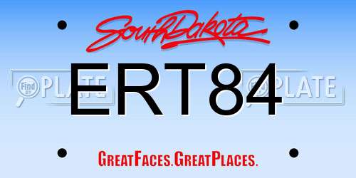 ERT84 South Dakota License Plate