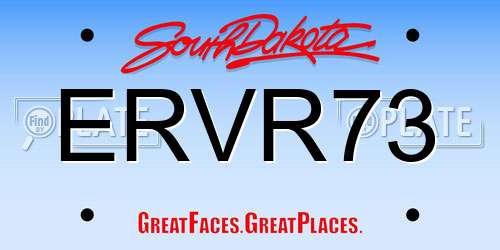 ERVR73 South Dakota License Plate