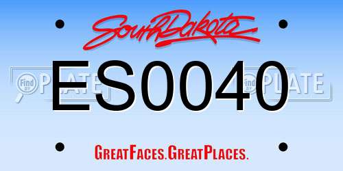 ES0040 South Dakota License Plate