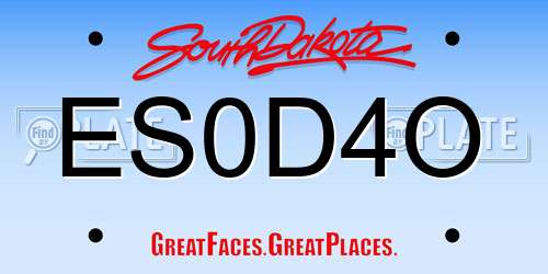 ES0D4O South Dakota License Plate