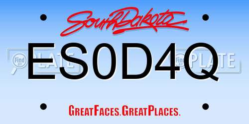 ES0D4Q South Dakota License Plate