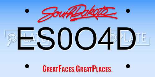 ES0O4D South Dakota License Plate