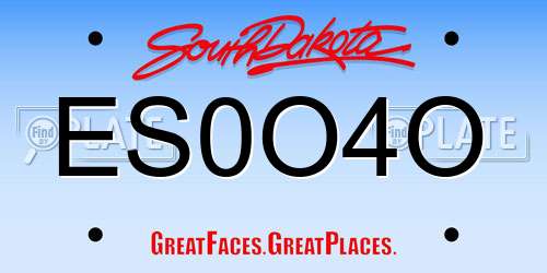 ES0O4O South Dakota License Plate