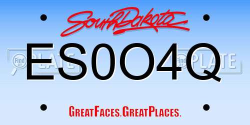 ES0O4Q South Dakota License Plate