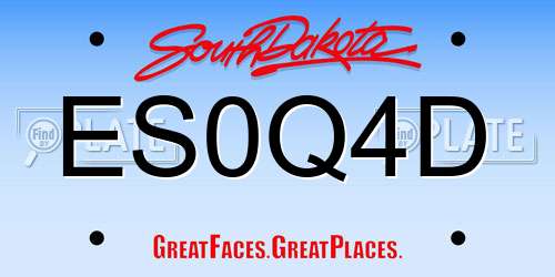 ES0Q4D South Dakota License Plate