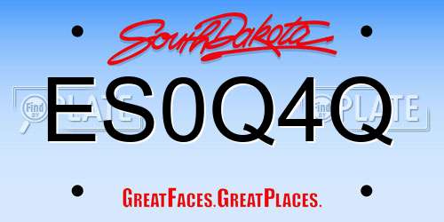 ES0Q4Q South Dakota License Plate