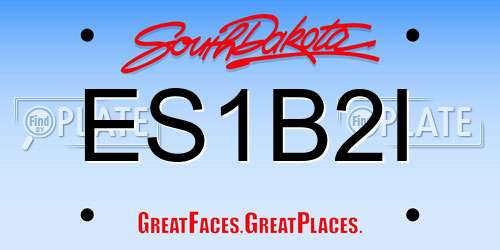 ES1B2I South Dakota License Plate