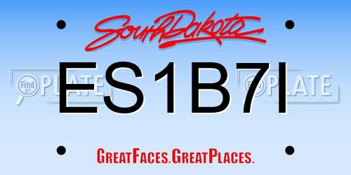 ES1B7I South Dakota License Plate
