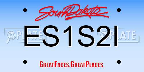 ES1S2I South Dakota License Plate