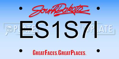 ES1S7I South Dakota License Plate