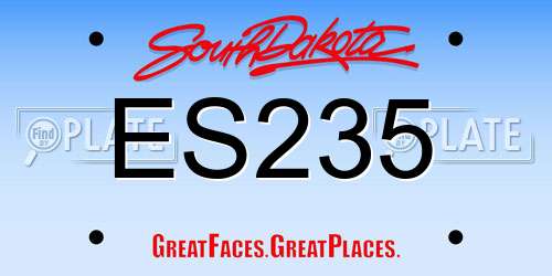 ES235 South Dakota License Plate