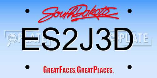 ES2J3D South Dakota License Plate