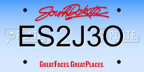 ES2J3O South Dakota License Plate