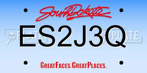 ES2J3Q South Dakota License Plate