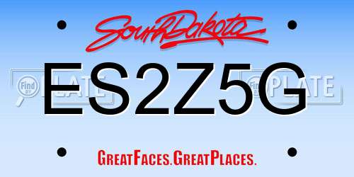 ES2Z5G South Dakota License Plate