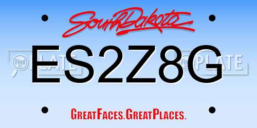 ES2Z8G South Dakota License Plate