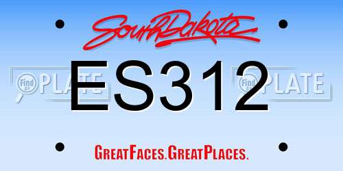 ES312 South Dakota License Plate