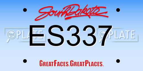 ES337 South Dakota License Plate