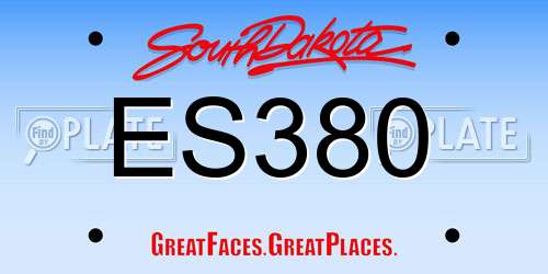 ES380 South Dakota License Plate