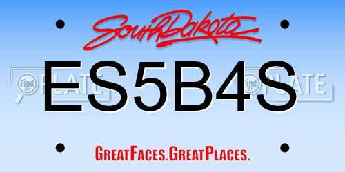 ES5B4S South Dakota License Plate