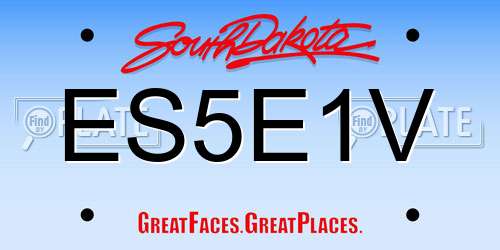 ES5E1V South Dakota License Plate