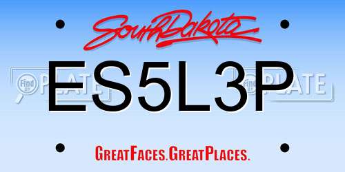 ES5L3P South Dakota License Plate