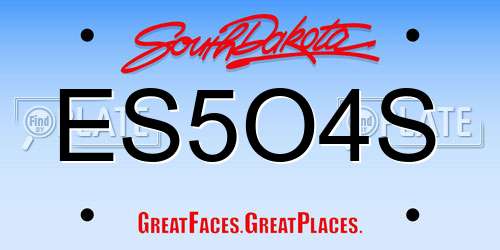 ES5O4S South Dakota License Plate