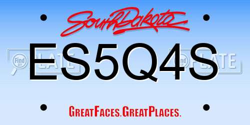 ES5Q4S South Dakota License Plate